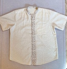 Men's Cream Beige Chikankari Embroidered Kurta with Floral Pattern