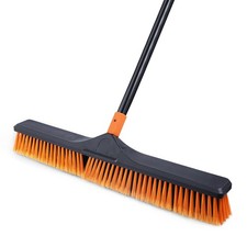 24”Push Broom Brush for Floor Cleaning with 65” Long Handle and Stiff Bristle...