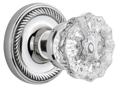 Nostalgic Warehouse ROPCRY_PRV_234_NK Crystal Solid Brass Privacy - Chrome - Image 1 of 4