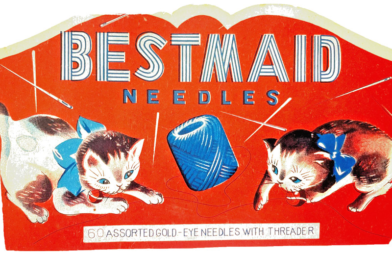 Bestmaid Vintage Antique Promotional Sewing Needle Book Advertising Card