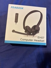 Feabask EH07 Computer Headset Noise-Cancelling Microphone PC Laptop