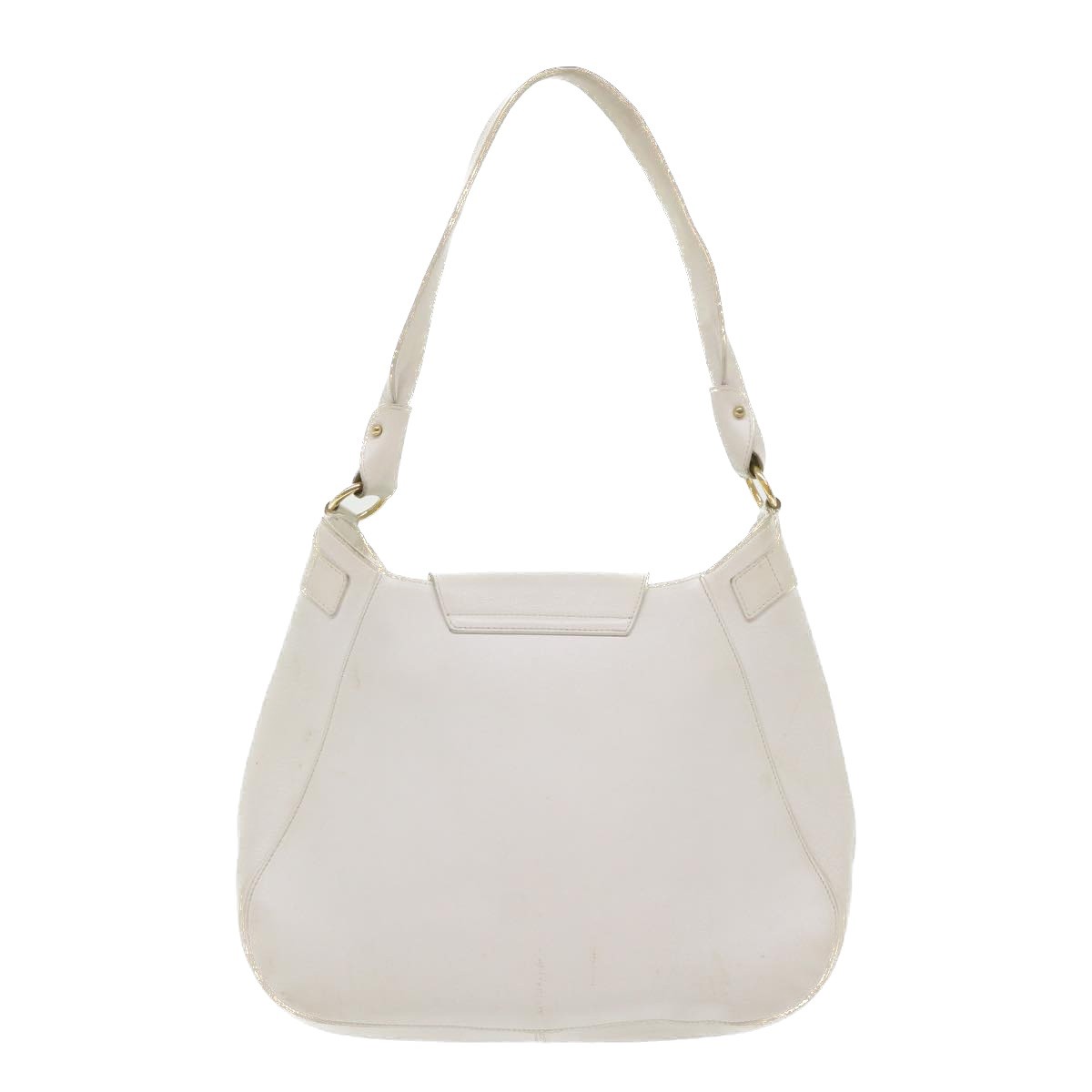 Salvatore Ferragamo Gancini Shoulder Bag Leather White AU-21