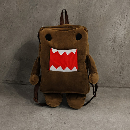 Kawaii Brown Monster Plush Backpack Cute Character Bag Y2K Kawaii School