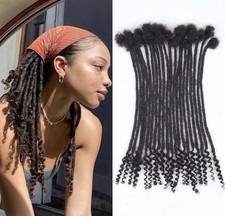 NEW Extensions Human Hair Dreadlock Curly Ends 12in 30 Strands Natural Black