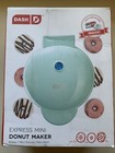 NIB - Dash Express Mini Donut Maker Aqua Non-Stick Coating Brand New!
