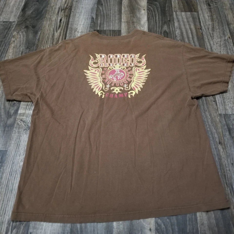 Camisa De Colección Jack Daniels Para Hombres XXL Marrón Rodeo Champion Y2k Whisky  Foto 2 de 4