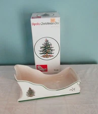 SPODE CHRISTMAS TREE 10" SLEIGH CENTERPIECE MADE IN ENGLAND