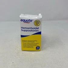 Equate Hemorrhoidal Suppositories 24 Count White - Compare to Preparation H