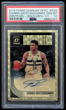 2018 Giannis Antetokounmpo Optic Superfractor Auto Vinyl GOLD Prizm 1/1 PSA 10