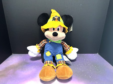 Mickey Mouse Scarecrow Disney Store Plush 16" fall farmer NEW with tags