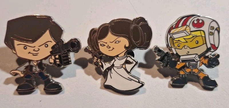 Star Wars Character Cartoon Pins Han Solo Luke Skywalker Leia Disneyland 