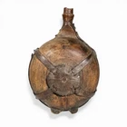Pilgrim's Shepherd's Flask, Wood and Leather, 18th/Early 19th Century,...