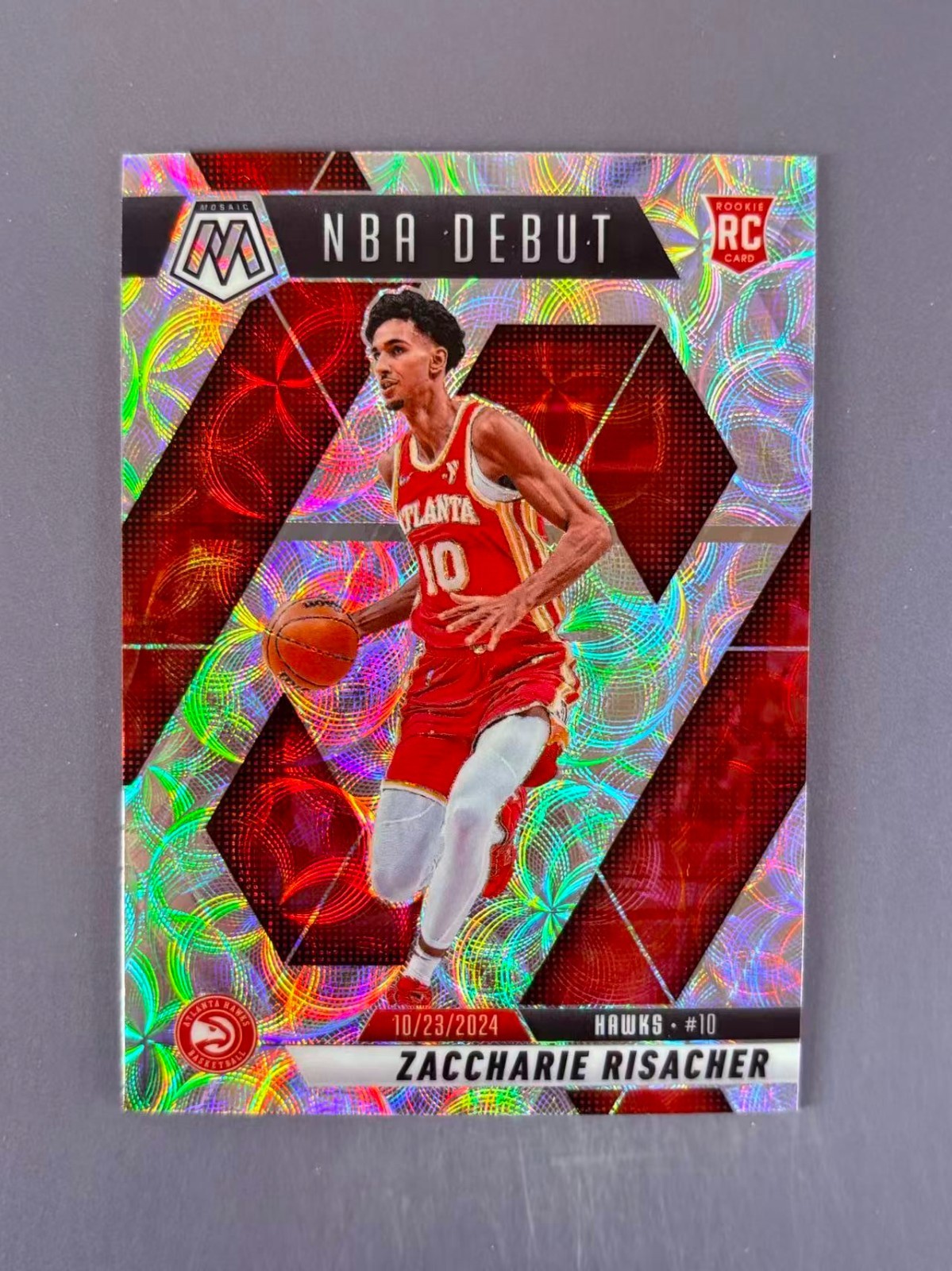Zaccharie Risacher 2024-25 Panini Mosaic Silver Prizm RC #269