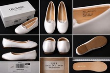Dream Pairs White Satin Ballet Flats Round Toe Slip-On Wedding US 1 EU 32