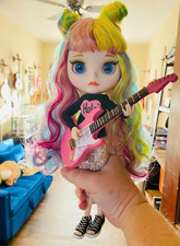 Blythe Doll Rainbow Color Hair Neo Custom Matte Face Jointed Body OOAK 1/6 bjd