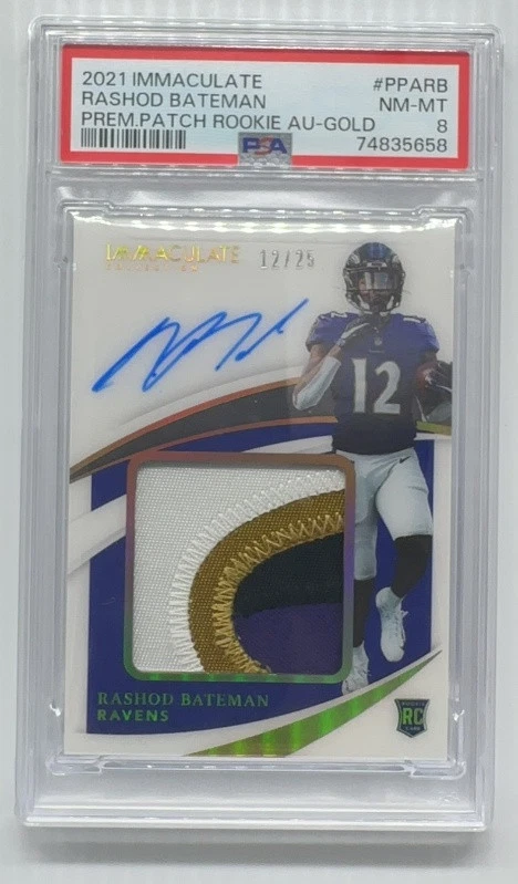 Rashod Bateman Panini Immaculate Collection Premium Patch Rookie Autographs #PPARB Gold