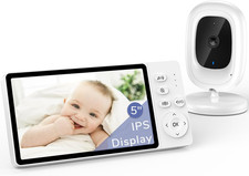 2026 1080P No Wifi Video Baby Monitor, 5" IPS 1080P Screen, HD Night Vision