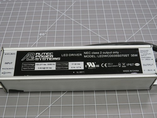 DRIVER LED AUTEC POWER SYSTEMS LEDWCD035S070ST 35W T157327 - Imagen 3 de 3