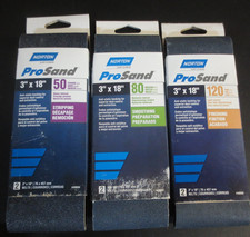 3" x 18" Norton ProSand Portable Sanding Belt Set - 50,80,120 grit