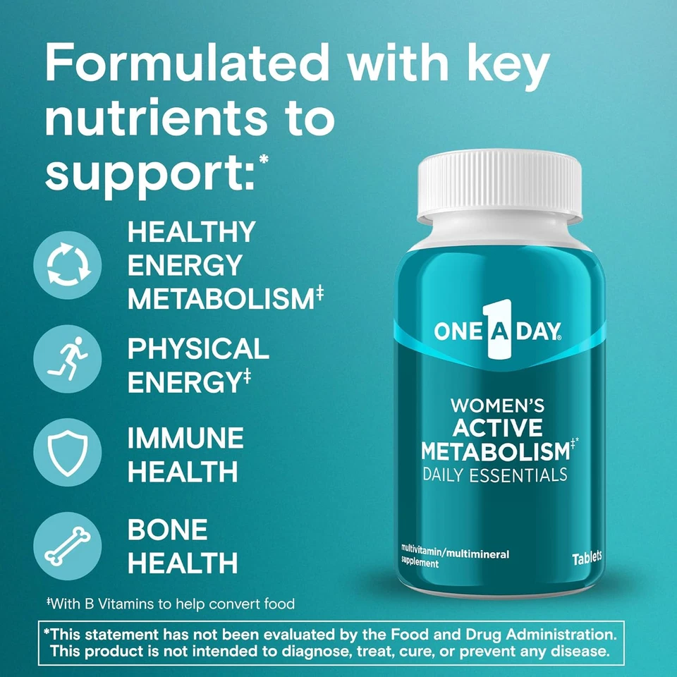 Multivitamínico One A Day para Mujer Metabolismo Activo + 8X Vitaminas B y D, 120 unidades Foto 2 de 4