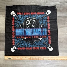 Hank Williams Jr - Wham Bam Tour 1996 - Black Bandana Handkerchief - Screen Play