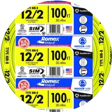 100 Ft. 12/2 Solid Romex Simpull CU NM-B W/G Wire