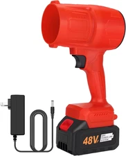 Cordless Leaf Blower Portable Dust Cleaner Handheld Blowers, Red