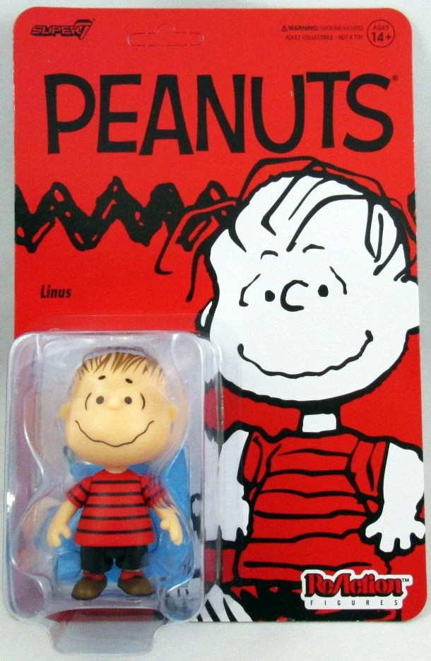 Figurine ReAction Super7 Linus décoration bureau Peanuts 10cm