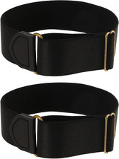 Elastic Black Arm Band Sleeve Garters Stretchy Adjustable Anti-Slip Shirt Long S