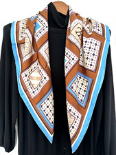 35"x35"Square Pattern Print Pure Mulberry Twill Silk 14momme Scarf 88x88cm6101