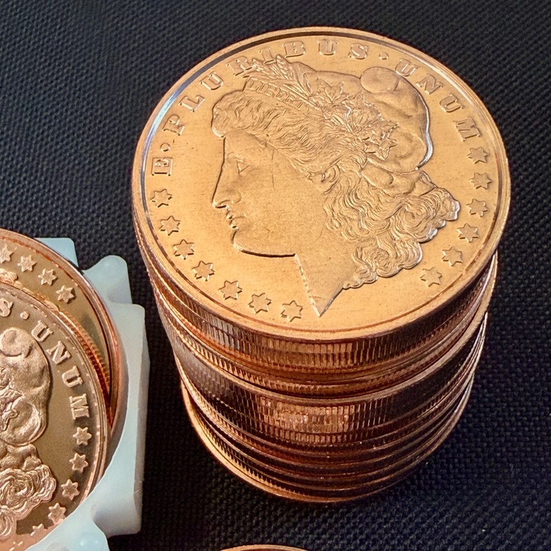 20x 1 oz .999 Copper Rounds MORGAN Dollar Eagle Design Tube 20 oz Bullion Lot 🔥