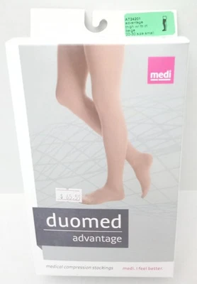 MEDI duomed Advantage Thigh w/tb ct Closed Toe Beige 20- 30 SMALL AT24201 - Image 1 of 4