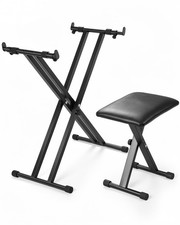 Best Keyboard Stand Bench Set Double-X Piano with Adjustable Height 7 Levels
