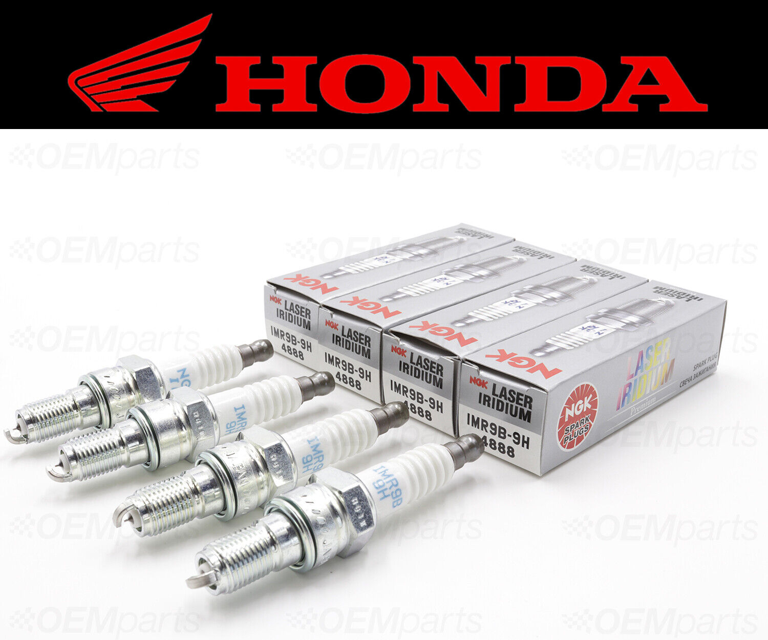 Set of 4 NGK IMR9B-9H Spark Plugs Honda See Fitment Chart #31912-MCW-003