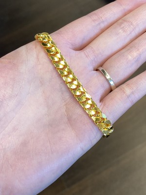 24k Gold Cuban Link Bracelet 45 Grams 7 