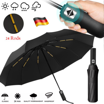 Regenschirm Automatik Stabil Sturmsicher Windfest Herren Damen Taschenschirm