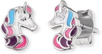 Herzengel MäDchen Kinder Ohrstecker Ohrringe 925 Sterling Silber Einhorn Pferd