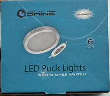 SHINE 6 PACK LED PUCK LIGHTS WITH DIMMER SWITCH (mcG48)