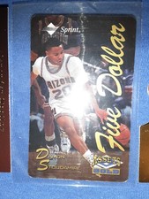 damon stoudamire FIVE DOLLAR PHONE CARD ROOKIE 66 OF 1729 SERIAL NUMBERED RARE. rookie card picture
