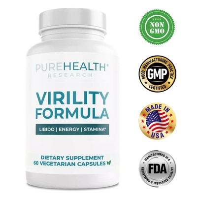 Purehealth Research VIRILITY FORMULA - Sexual Health - Cordyceps, Saffron Flower