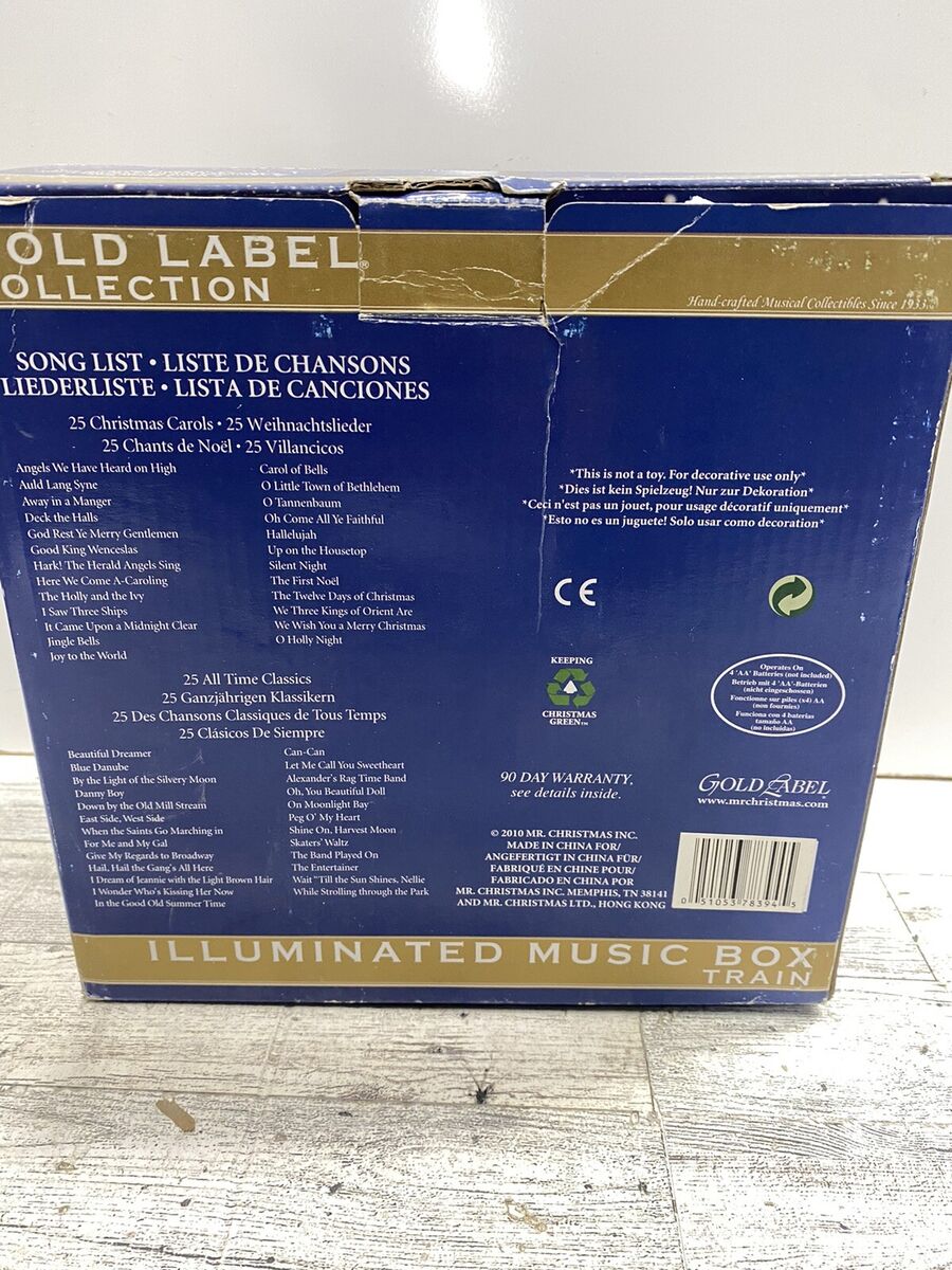 Mr. Christmas Gold Label Illuminated Music Box Train Plays Mr. Christmas Gold Label Illuminated Music Box Train Plays