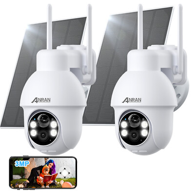 ANRAN 2K Kabellose WLAN Überwachungskamera Aussen 360° PTZ Solar/Akku Kamera HD