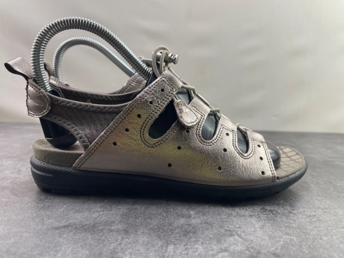 Ecco Jab Toggle Women s Shoes Pewter Gray 6.5 M Leather Strap