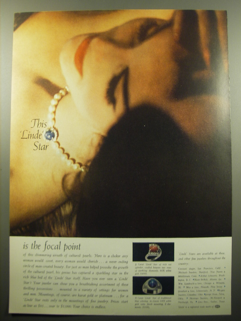 1960 Linde Star Jewelry Ad This Linde Star is the focal point