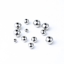 200pcs 304 Stainless Steel Metal Beads Round Smooth Loose Spacers Beading 3-4mm