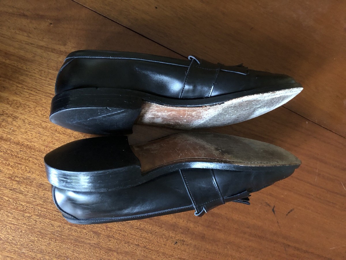 Allen Edmonds Newport Loafers Black Leather Tassel Apron Toe Slip On Shoes 11D Allen Edmonds Newport Loafers Black Leather Tassel Apron Toe  main image 3