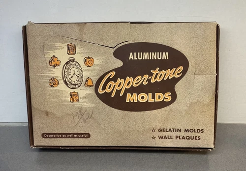 Vintage Mirro Copper Tone Mold Set in Original Display Box Wall Plaques Made USA