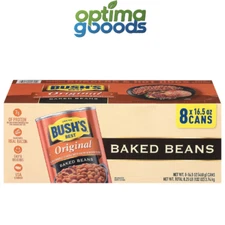 Bush's Original Baked Beans 16.5oz Cans, 8-Pack Classic BBQ Side Dish.