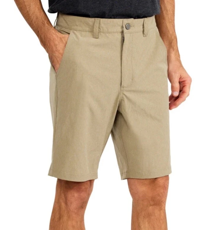 Free Fly Shorts Mens 40 Beige Chino Hybrid Lightweight Performance Stretch 9”