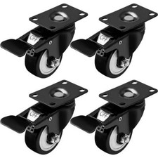 Rubber Base Top Plate & Total Lock Brake Pack of 4 Black By Online Best Service